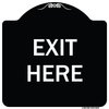 Signmission Designer Series Sign-Exit Here, Black & White Heavy-Gauge Aluminum, 18" H, 18" L, BW-1818-9846 A-DES-BW-1818-9846